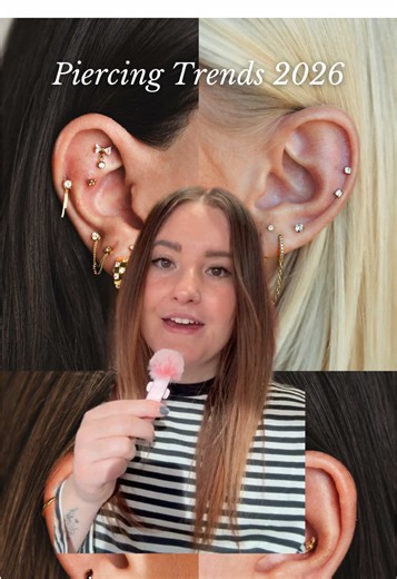 Piercing trends we’re seeing everywhere in 2026 ✨ Which trend are you trying this year? #piercingtrends2026 #earstack #earcuration #flatpiercing #conchpiercing