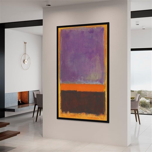 Abstract Color Field Canvas Wall Art, Modern Purple and Orange Contemporary Painting, Vibrant Geometric Canvas, Minimalist Canvas Print Art - Etsy