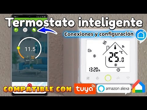 Tuya Smart WiFi Smart Thermostat. Wired connections and remote control setup.