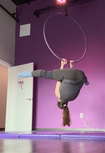 FINALLY a breakthrough with my straddles after working on them for months! #lyra #aerialhoop #circus #aerialhooptraining #aerial