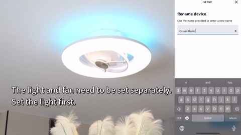 Orison 360° Oscillating Ceiling Fan with Light, 18° Rotating Low Profile Flush Mount, Smart RGB Backlight &Dimmable LED, Alexa&Google Compatible, APP/Remote Control,Modern Quiet for Bedroom, 22" White