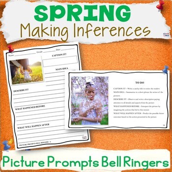 Spring Photo of the Day - 30 Describing Inferring Writing Prompts Time Fillers
