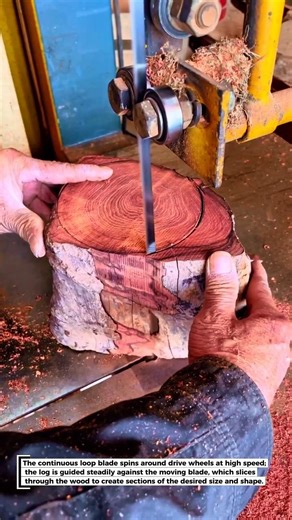 Band Saw Cutting Large Logs with Precision!