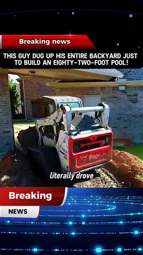 This guy dug up his entire backyard just to build an eighty-two-foot pool!#backyard #construction #swimmingpool #satisfying #heavymachinery
