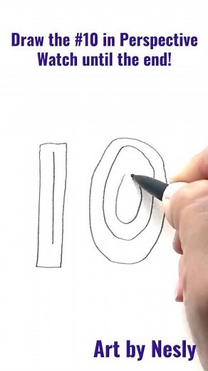 How to Draw the Number 10 in One Point Perspective Easy 3D Block Numbers Tutorial