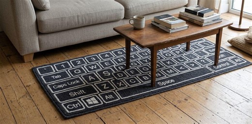 Keyboard Design Rug Black White Tufted Area Rug, Computer Keycaps Carpet, Office Decor Rug, Geek Gamer Room Mat, Modern Novelty Floor Rug - Etsy