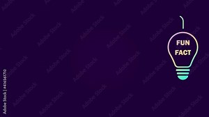 Fun fact text concept animation. Light bulb symbol. Gradient color. Interesting fact dyk sign. Marketing and advertising tag. did you know Vector animated video with copyspace for text template