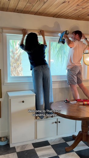 Giving our kitchen booth a makeover on a budget with high quality home decor that looks custom @At Home #AtHomePartner #kitchenmakeover #cozyhome #homedecor #homedesign