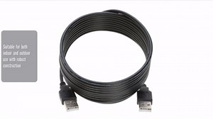 USB 2.0 Type Cable A Male to A Male Black/White 3Ft, 6Ft, 10Ft, 15Ft (3FT, Black)