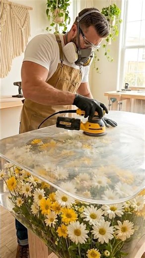 The Ultimate $18,000 "Boho Modern" Coffee Table 🌼✨ #epoxy #resinart #epoxyresin #homedecor