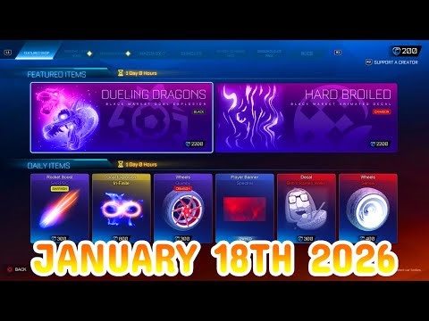 Rocket League ITEM SHOP Daily #436 (18th January 2026)