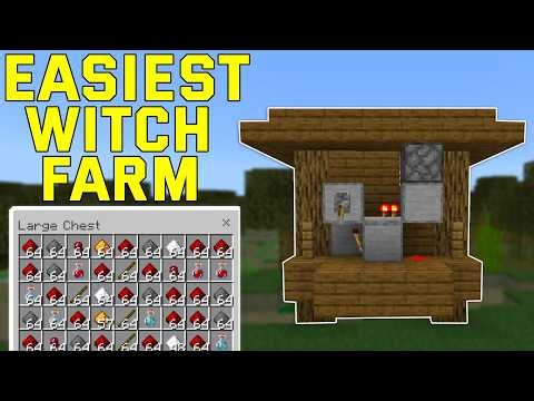 EASIEST Witch Farm In Minecraft Bedrock 1.21+ (Bedrock,Mcpe,Ps4,Xbox)