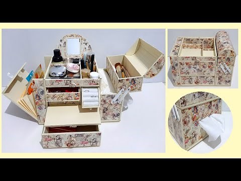 The Best DIY - 2 in 1 Jewelry Box and Makeup Organizer From Cardboard