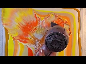 Yellow Bloom With White Cellactivator - Acrylic Pouring - Fluid Art