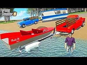 CAMPING AND BOATING AT PRIVATE LAKE "OLD SCHOOL" | FARMING SIMULATOR 2019