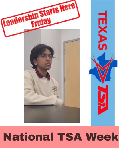 HSIKaty TSA on Instagram: "It’s the last day of TSA National Week — time really does fly by when you’re having fun! So we’re closing it out with a bang. We sat down with our chapter president to talk about leadership, bouncing back from setbacks, and what it truly means to support your team. Here’s to growing, leading, and leveling up together. #tsa #gulfcoastregionals #hsikaty #friday #interview"