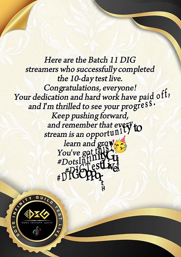 Batch 11 DIG Streamers: Celebrating Your Success