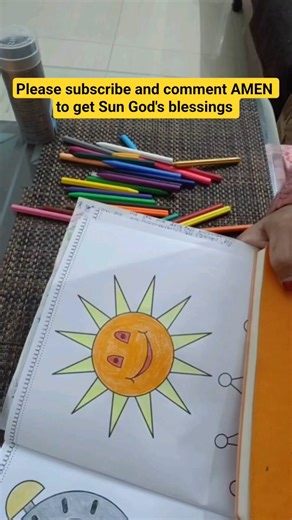 ASMR coloring of sun with crayons #asmr #drawing #art #colouring #artist #artwork #sun #smile