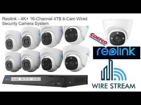 Unbox Costco Reolink - 4K+ 16-Channel 4TB 8-Cam Wired Security Camera System #NVS16 -12MD8