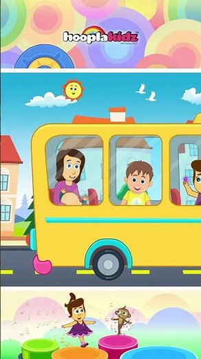 Doors Of The Bus Swing Open and Shut - Wheels on the bus #shorts #nurseryrhymes #hooplakidz