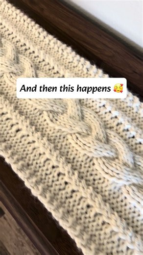 Steam-Blocking a Chunky Knit Table Runner 🎄 Christmas in July #shorts