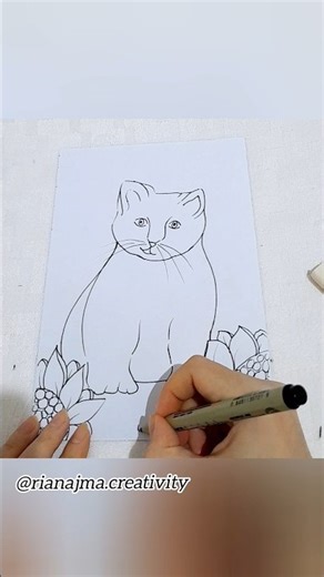How to draw cute cat | Cat drawing ideas|#howtodraw #drawingideas #cat #ytshorts #shorts