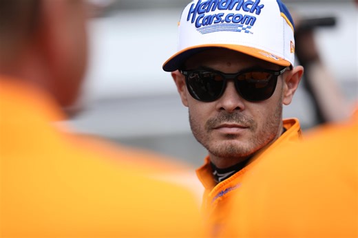 Kyle Larson reacts after qualifying for his first Indy 500