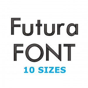 Embroidery Font Futura 10 Sizes, Futura Font Embroidery Machine File, Patch Files, Embroidery Files, Digital 10 Sizes - Etsy