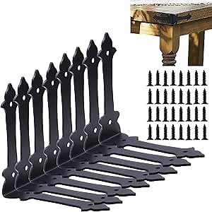 4 Inch Corner Protector Furniture Edge Corner Guards Corner Bracket Metal Embellishments with Wood Decorative Metal Rustic Hardware for Home Edge Corner Hardware Accessories (Black 8 Pack)