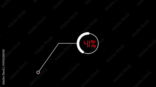 41% circle loading icon round progress chart infographic animation. Ci diagram, pie donut chart, program chart with dynamic visualization.