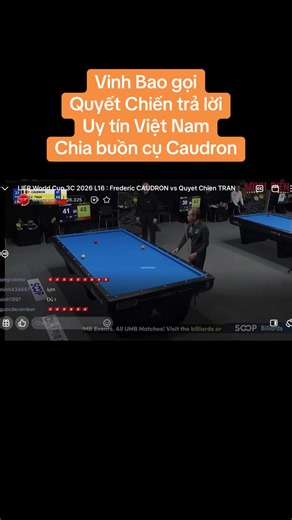 Trần Quyết Chiến thắng Fredrick Caudron vòng 16 World Cup Lier 3C Bỉ 2026