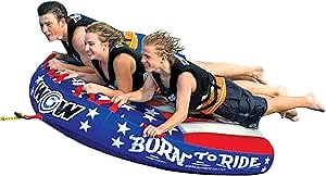 WOW Sports Born to Ride Towable Tube for Boating - 1 to 3 Person Towable - Durable Boating Tubes