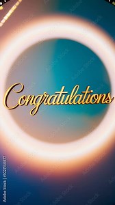 Congratulations greetings. A beautifully designed greeting card featuring the word Congratulations prominently in the center Stock Video