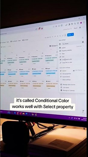 So love this new feature of Notion - Conditional Color. It works well with my #LifePlanner template.