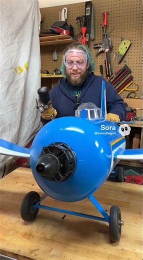 Turning air compressor into a remote control airplane