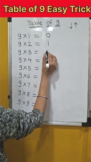 Table of 9 | Multification table for kids | Maths easy trick | Table of Nine #mathstricks #tableof9