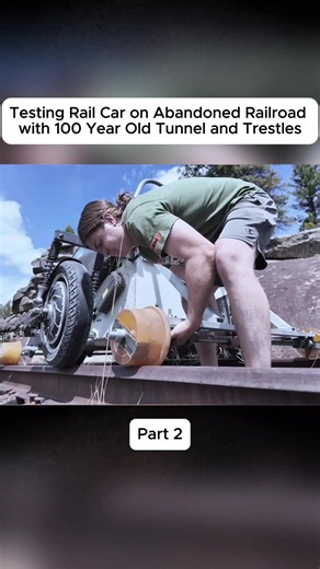 Testing Rail Car On Abandoned Rairoad With 100 Year Old stunned and Trestles #camping #fishing #train #camper #fyp