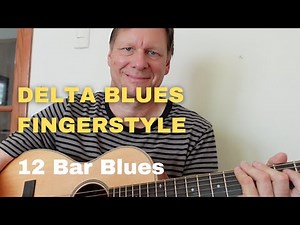 Delta Blues fingerstyle acoustic guitar lesson | Blues guitar tutorial (E)