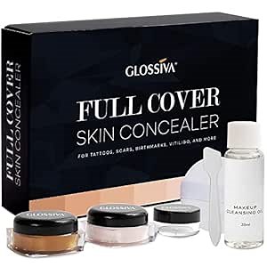 Tattoo Concealer - Skin Concealer - Waterproof - For Dark Spots, Scars, Vitiligo, And More - Tattoo Cover-Up Makeup - Use on Body, For Legs, for Men and Women (248.9g)
