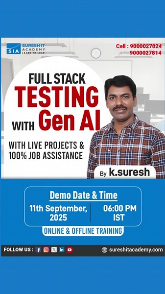 Full Stack Testing with Gen AI | Live Projects & 100% Job Assistance | Suresh IT