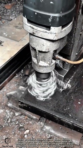 Steel Plate Drilling Work Tool Magnetic Drill Machine #worktool