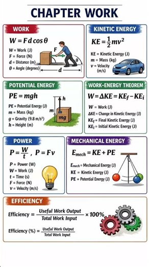 #tikitiki work chapter formula sheet #work#formula#physics