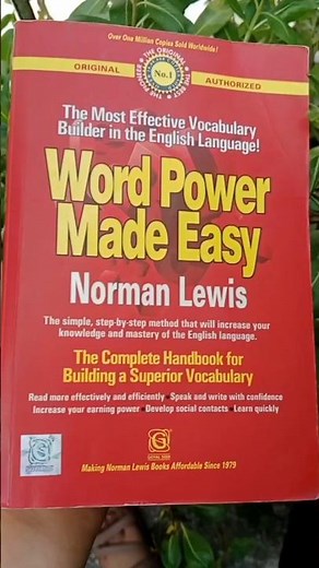 word Power made easy by norman Lewis|| complete handbook for building a superior vocabulary