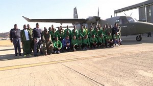 Lieutenant General Mojalefa Letsoela welcomes back Major General Matela Matobakele and the LDF Football Team at Mejametalana Air Base who went to Zimbabwe on the 11th August 2019 to celebrate the Zimbabwe Army Day. | Lesotho Defence Force