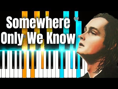 Somewhere Only We Know Keane - EASY Piano Chords Tutorial (SHEET MUSIC)