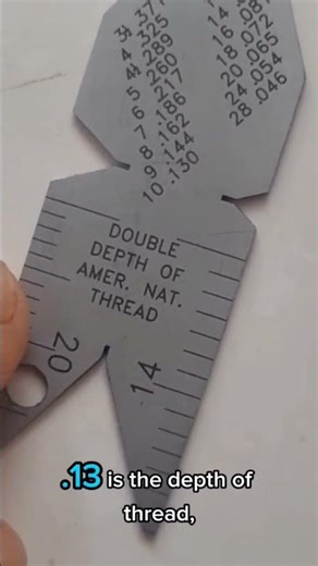 Depth of 60 degrees angle thread, free information from center gauge.