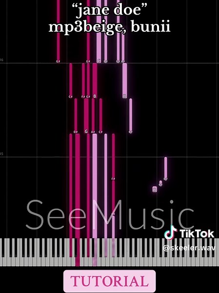 “jane doe” by mp3beige and bunii [TUTORIAL] | #mp3beige #bunii #pianotutorial #janedoe #fypシ