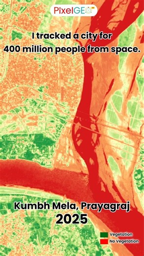 Tracking Kumbh Mela from Space using Sentinel-2 & NDVI #geoai #pixelgeo