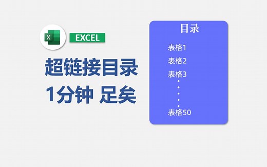 Excel如何制1分钟作超链接目录？