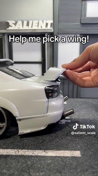 Custom S15 Silvia RC Drift car WIP. Need to decide on a wing 🤔 What’s your favorite? #foryoupage #rcdrift #silvia #cars #rcdrifting